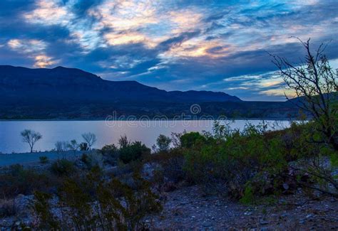 Sunset Over Caballo Lake In New Mexico Stock Image Image Of Lake
