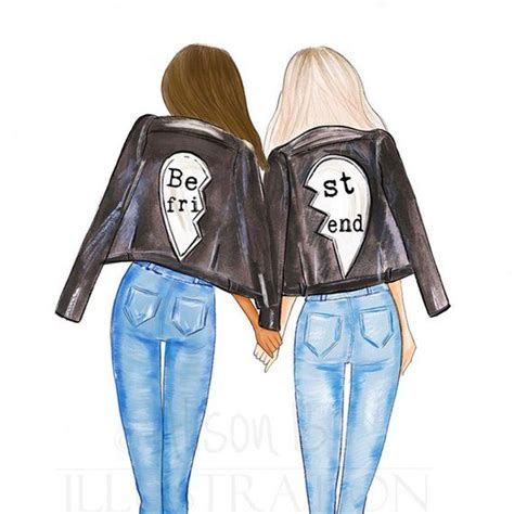 Create and answer 10 questions about yourself. Personalized Best friends wall art multi cultural fashion | Etsy | Fashion illustration print ...