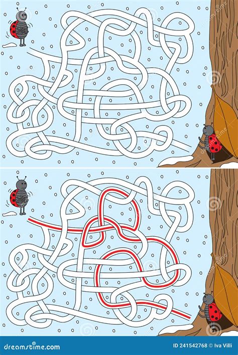 Ladybug Maze Stock Vector Illustration Of Labyrinth 241542768