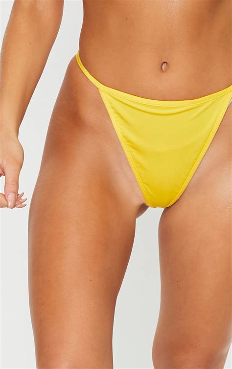 Yellow Mix And Match String Thong Bikini Bottom Prettylittlething Usa