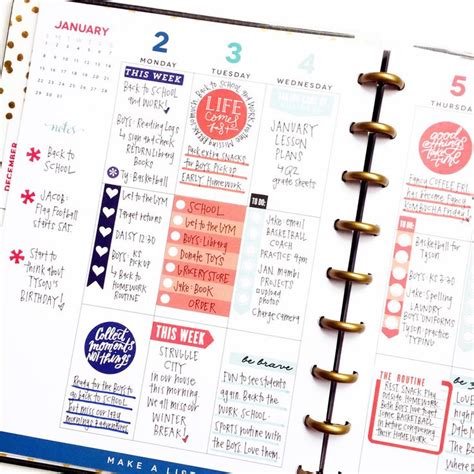 Colorful January Weekly Pages In Two Of Our Classic Happy Planners