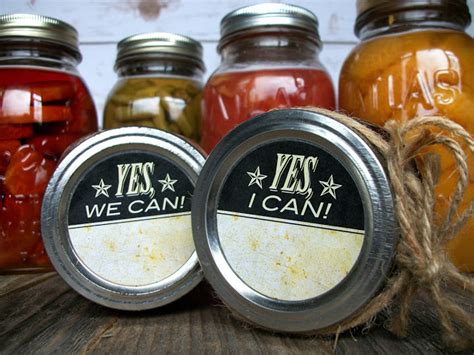 Colorful Adhesive Canning Jar Labels Victory Garden Canning Label Collection Mason Jar Labels