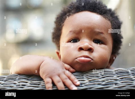 Pouting African American Baby Stock Photo Alamy