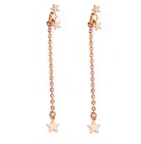 Star Dangle Earrings Star Earrings Gold Dangle Stars Etsy