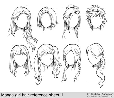 Manga Girl Hair Reference Sheet Ii 20130113 By Rinfaye On Deviantart
