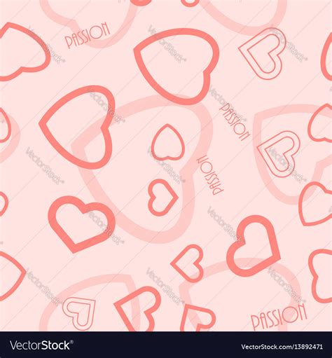 Heart Symbol Passion Text Seamless Pattern Vector Image