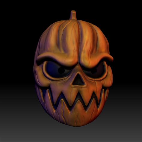 Stl File Halloween Pumpkin Mask・3d Printer Model To Download・cults