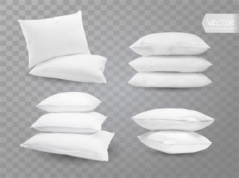 Realistic White Pillows Vector Premium Download