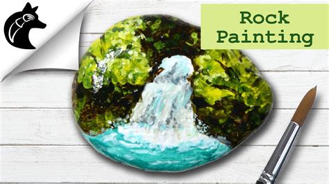 Rock Painting Tutorial Waterfall Landscape Youtube