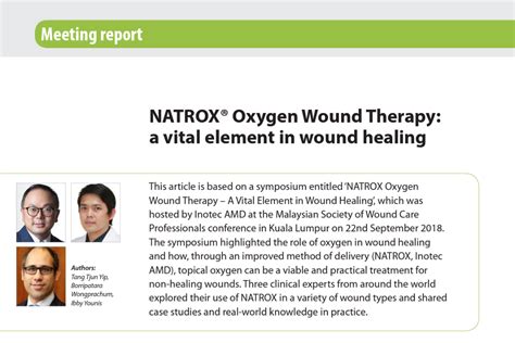 Natrox® O₂ Topical Oxygen Wound Therapy A Vital Element In Wound