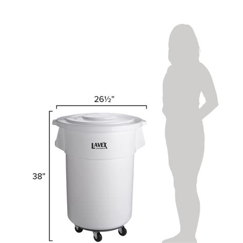 Lavex Janitorial 55 Gallon White Round Ingredient Bin Commercial