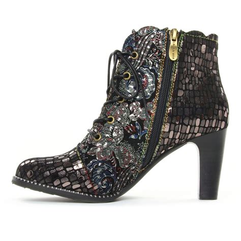 Laura Vita Alcbaneo 1279 Noir Bottine à Lacets Noir Multi Automne