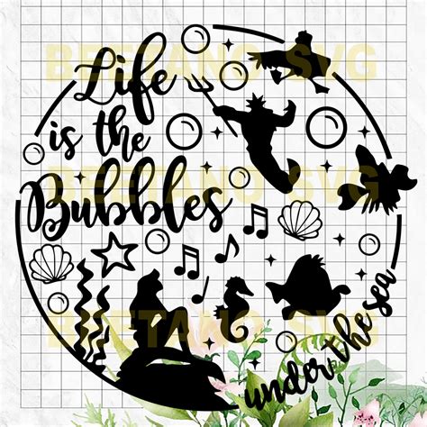 Free svg image & icon. Life is the bubbles under the sea Little Mermaid Ariel Svg ...