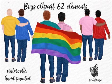 Lgbtq Male Clipart Gay Couples Gay Clipart Lgbt Etsy