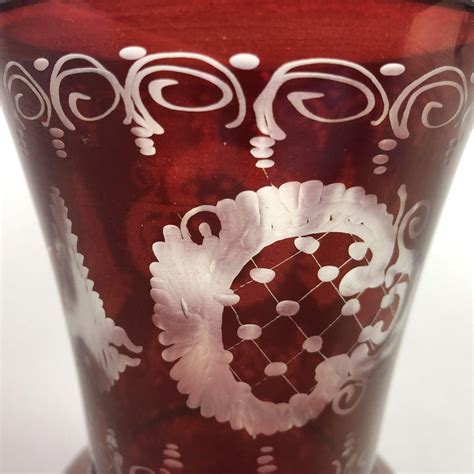 Egermann Ruby Red Glass Vases Czechoslovakia 1940s Set Of 2 For Sale At Pamono