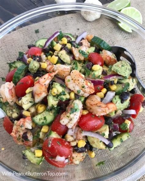 This salad is a full meal on it's own, making it great for a hearty lunch or light dinner. Cilantro Lime Shrimp and Avocado Salad | With Peanut ...