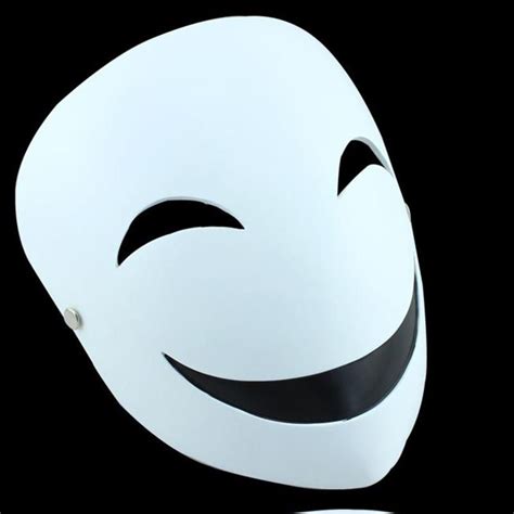 Creepy Smiley Face Ghost White W Black Mask Clown Mask Full Face