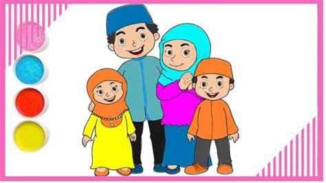 Kartun Keluarga Bahagia Islam Kartun Keluarga Islam Muslim Keluarga