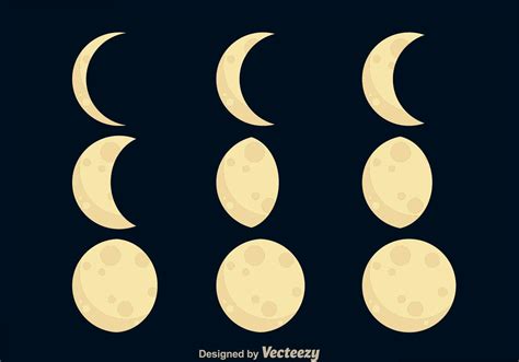 Moon Phases Icons Vector Art At Vecteezy