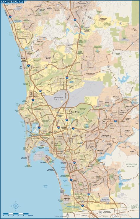 San Diego Downtown Map Digital Vector Creative Force