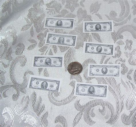 New 8 Count For Barbie Doll Sz Miniature 2 Sided Money Bill Currency