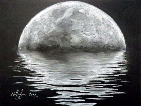 Moon Rising By Kelly Brown Charcoal Art Charcoal Drawing Moon Drawing