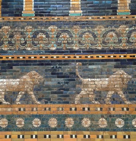 Babylonian Lions On The Glazed Tiles Of The Ishtar Gate Pergamon
