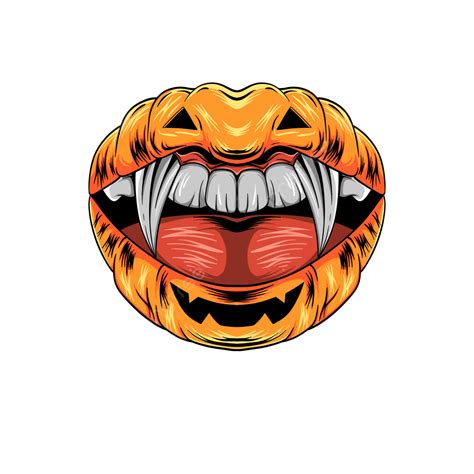 Vampire Lips Hd Transparent Lip Halloween Pumpkin With Scary Vampire