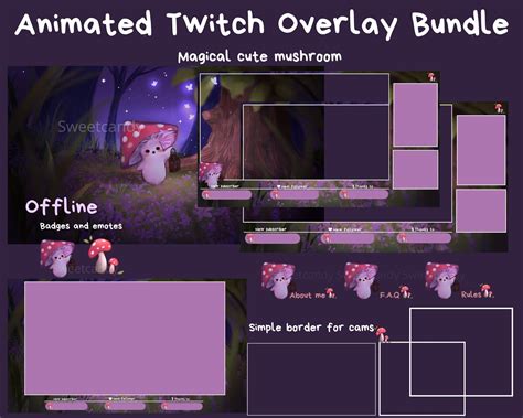 Animated Overlay Bundle For Twitch Streamers Overlay Pack Cute