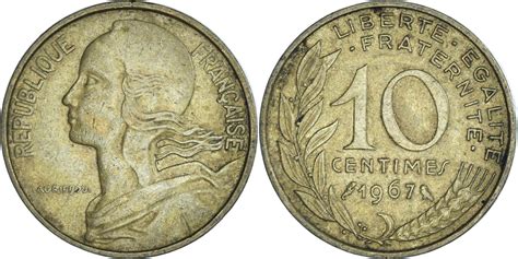 Coin France 10 Centimes 1967 European Coins