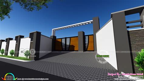 Modern house design exterior house designs exterior architect. Modern home with floor plan and compound wall design - Kerala home design and floor plans - 8000 ...