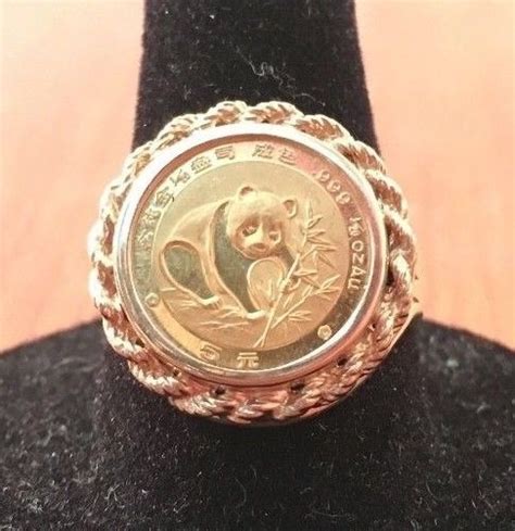 1988 15 Oz Gold Chinese Panda Coin 14k Gold Ring Size 7 Ebay 14k