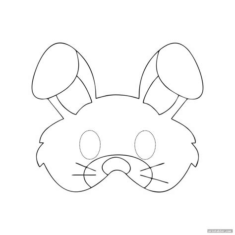 bunny face template printable easter bunny face pattern   printable outline