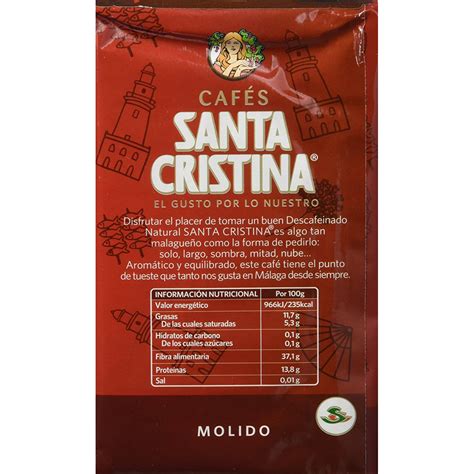 Café Molido Tueste Natural Descafeinado Santa Cristina 250 Gr