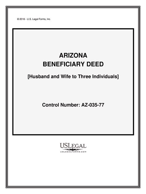 Arizona Deed Beneficiary Fill Online Printable Fillable Blank
