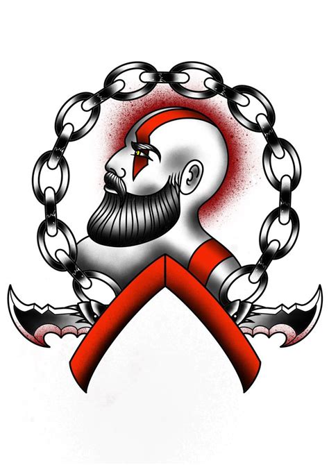 God Of War Kratos Traditional Tattoo Design Traditional Tattoo Design