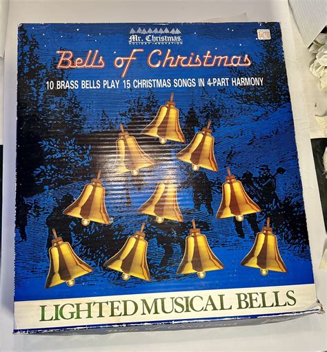Mr Christmas Bells Of Christmas Musical Lighted Brass Bell And 15 Carols