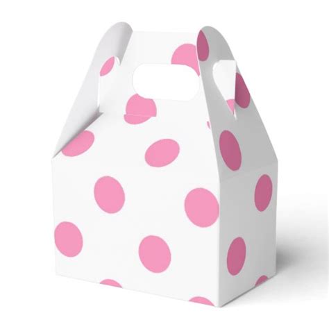 Pink Polka Dot Pattern Gable Box Party Favor Box Zazzle