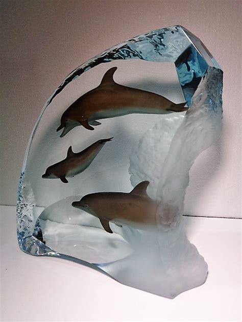 Sold Price Wyland Dolphin Wonder Lucite Sculpture Limited