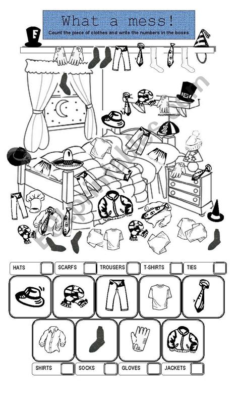 Clothes What A Mess Esl Worksheet By Lamejor