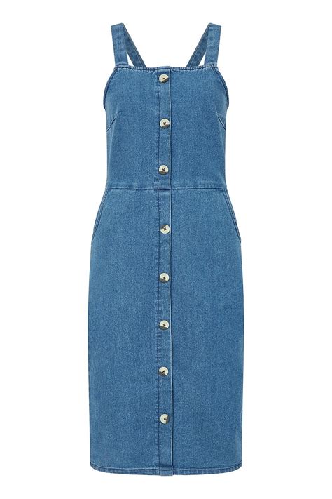 Yumi Blue Denim Dungaree Dress