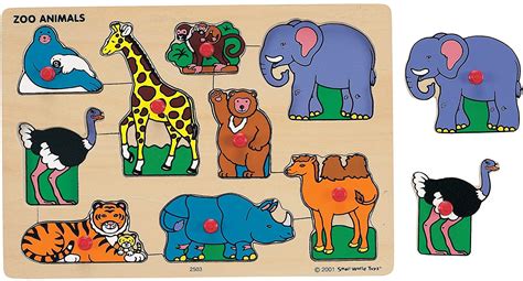 Zoo Animals Peg Puzzle Double Play