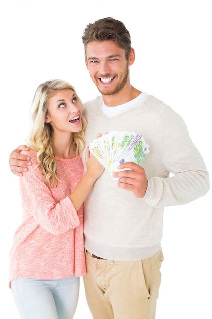 Premium Photo Attractive Couple Flashing Their Cash