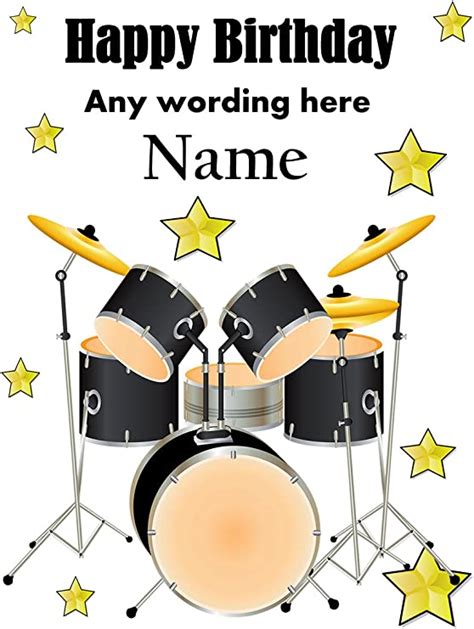 Drum Kit Drummer Personalised Birthday Card Uk Office Products