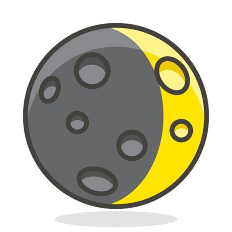 Waxing Bulan Sabit Bulan Ikon Di 780 Free Vector Emoji
