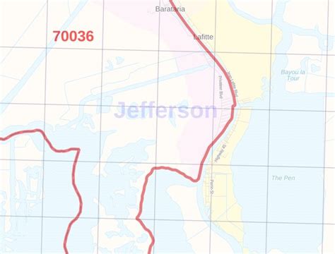 Jefferson Parish Zip Code Map Louisiana
