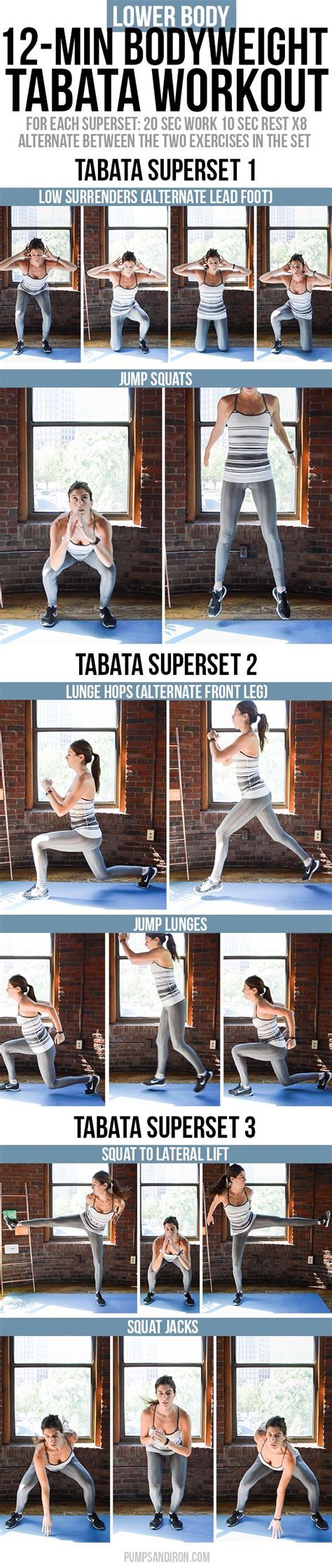 12 Minute Bodyweight Tabata Workout For Legs And Butt This Workout Is
