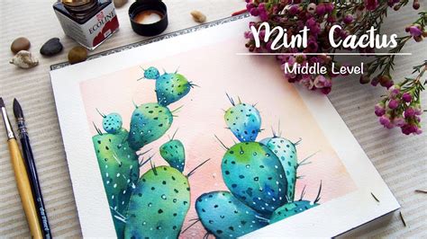 Next in the list of easy watercolor painting ideas is cactus. 「watercolour painting」blue cactus - YouTube
