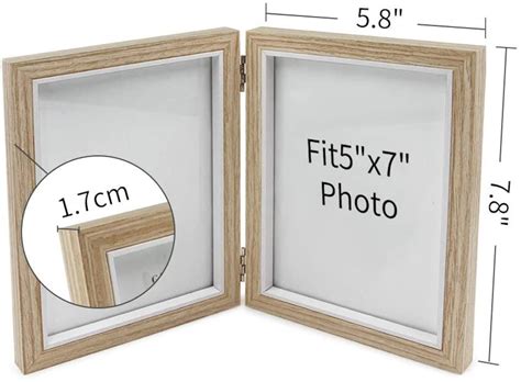 Double Wooden Picture Frame 5x7 Rustic Hinged Photo Frames In Etsy
