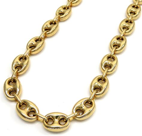 14k Yellow Gold Gucci Puff Link Chain 24 Inches 800mm